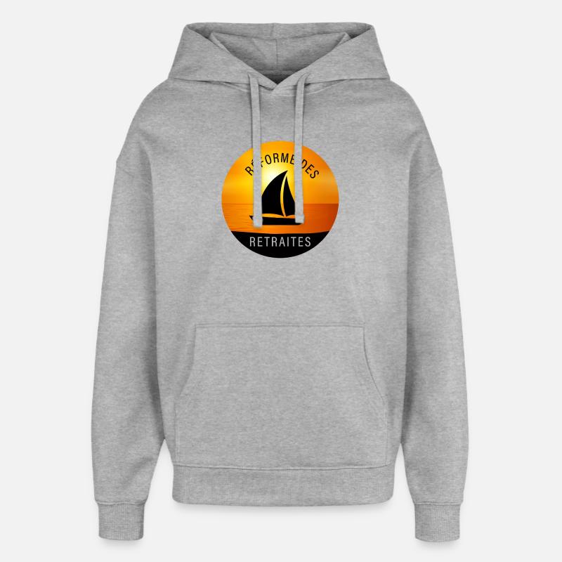 Reforme_des_retraites - Sweat à capuche unisexe Stanley/Stella Oversized - gris chiné