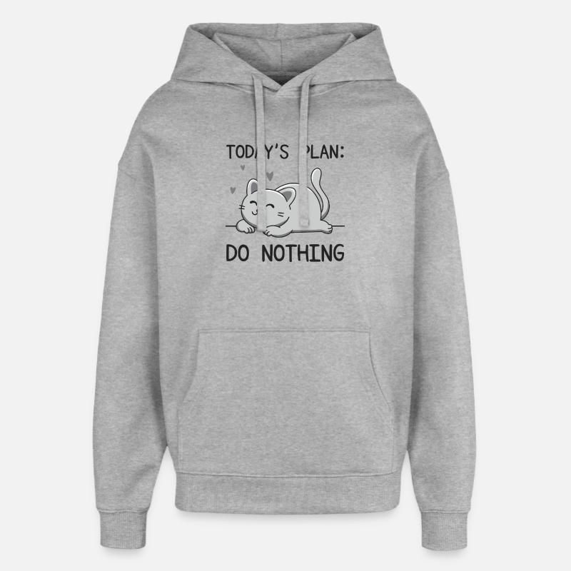 Der heutige Plan - Oversized Unisex Hoodie von Stanley/Stella - Grau meliert