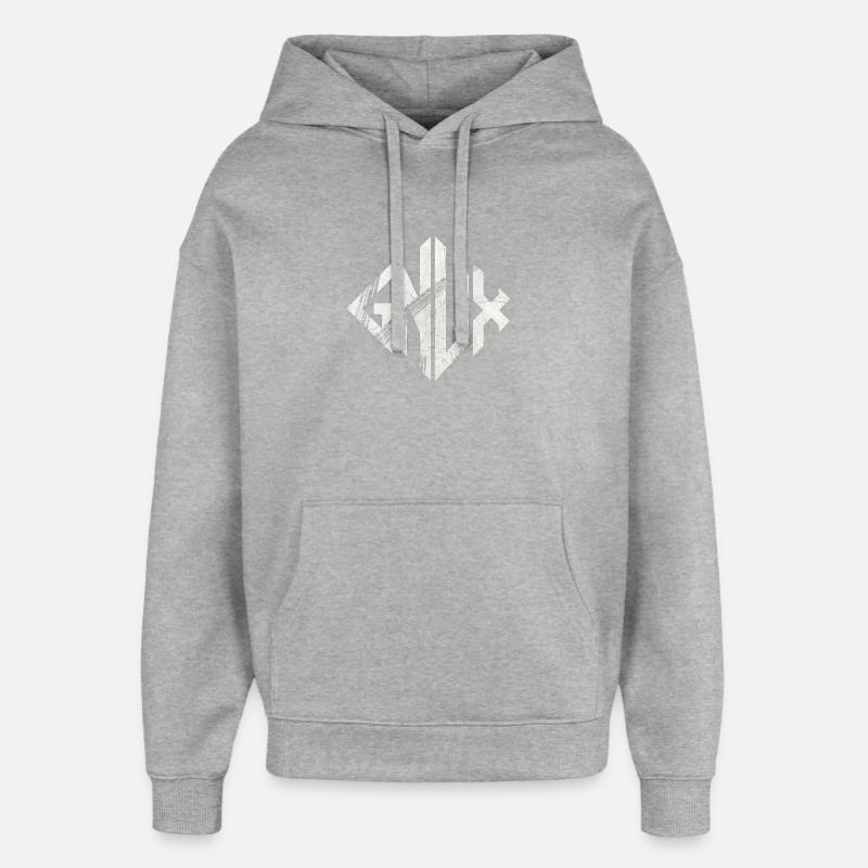 Glyphe de marbre géométrique - Sweat à capuche unisexe Stanley/Stella Oversized - gris chiné