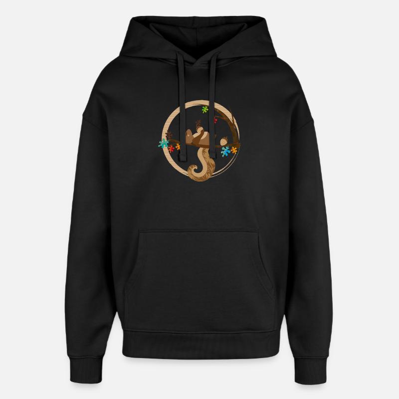 A squirrel is sleeping - Oversized Unisex Hoodie by Stanley/Stella - black