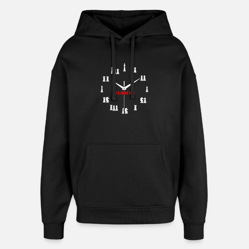 C’est la chemise du temps d’échecs - Sweat à capuche unisexe Stanley/Stella Oversized - noir