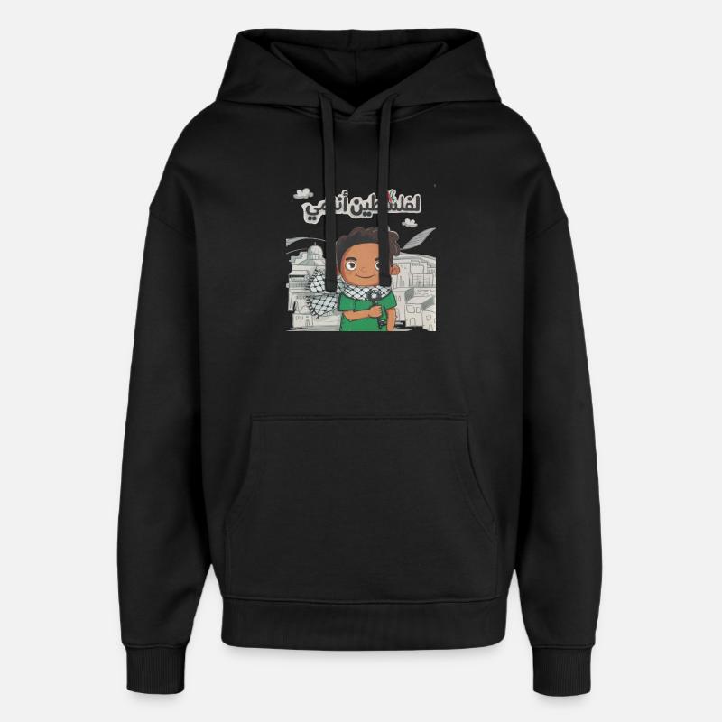 À la Palestine j'appartiens transparent - Sweat à capuche unisexe Stanley/Stella Oversized - noir