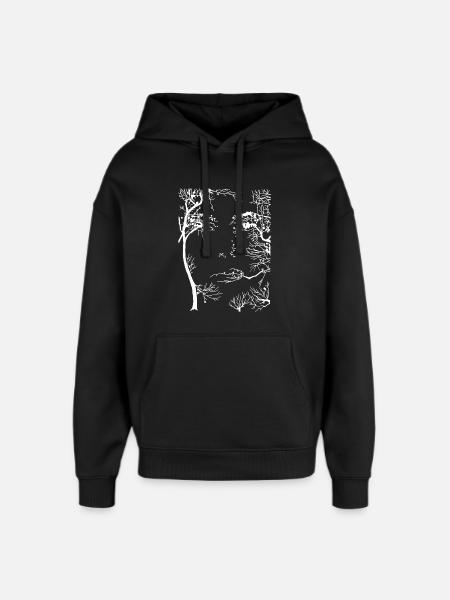 Face of the forest (white) - Oversized Unisex Hoodie by Stanley/Stella - black