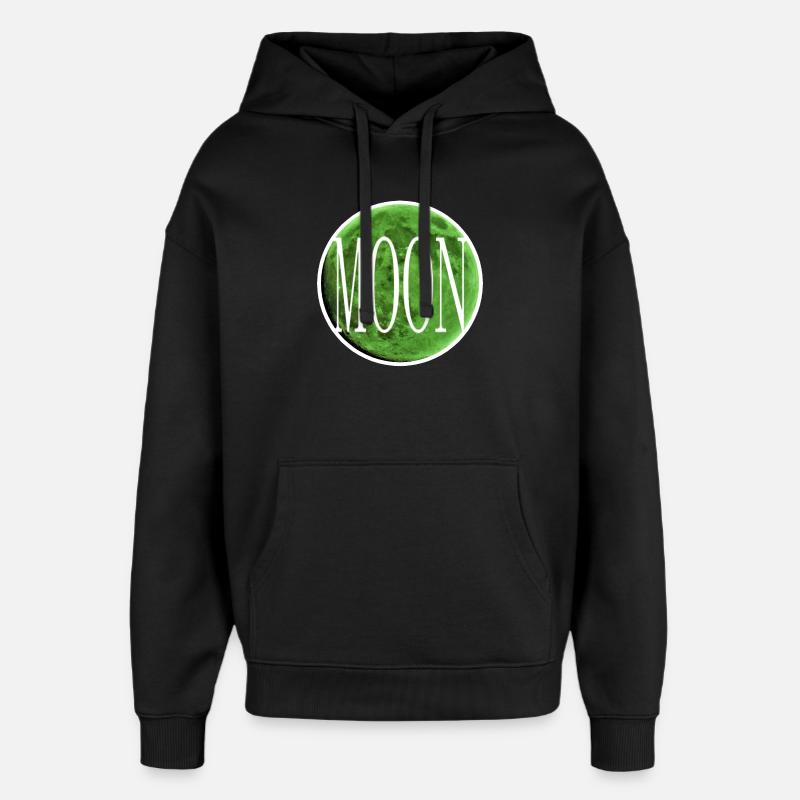 Encart - Lune vert émeraude - Sweat à capuche unisexe Stanley/Stella Oversized - noir