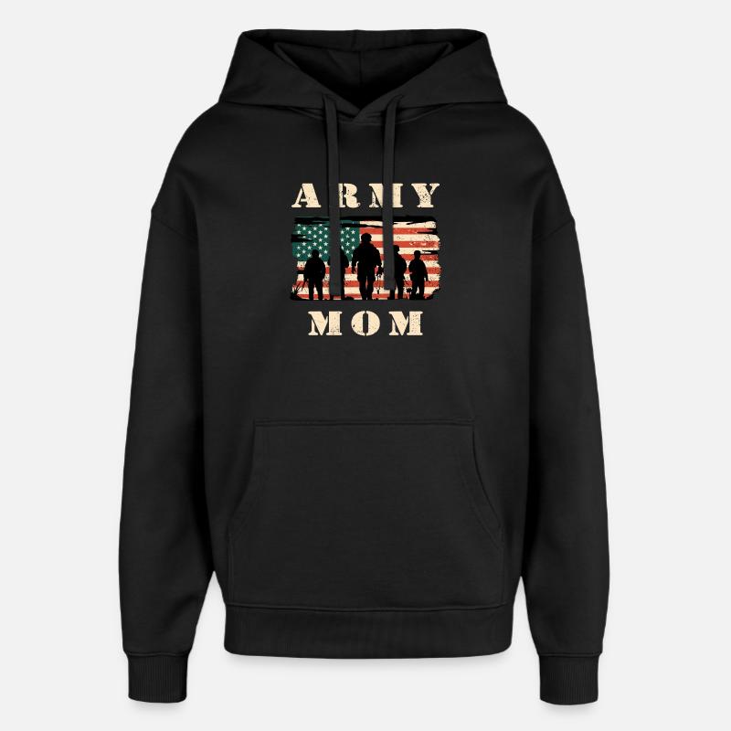 Armee Mutter mit USA Flagge - Oversized Unisex Hoodie von Stanley/Stella - Schwarz