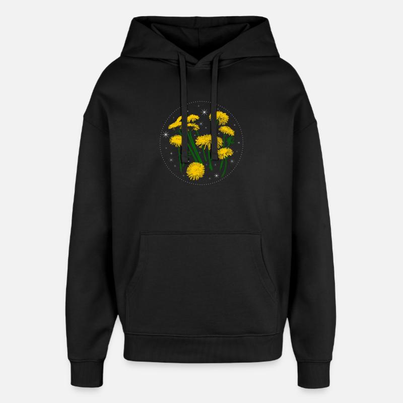 Löwenzahn Frühling Sternenhimmel - Oversized Unisex Hoodie von Stanley/Stella - Schwarz