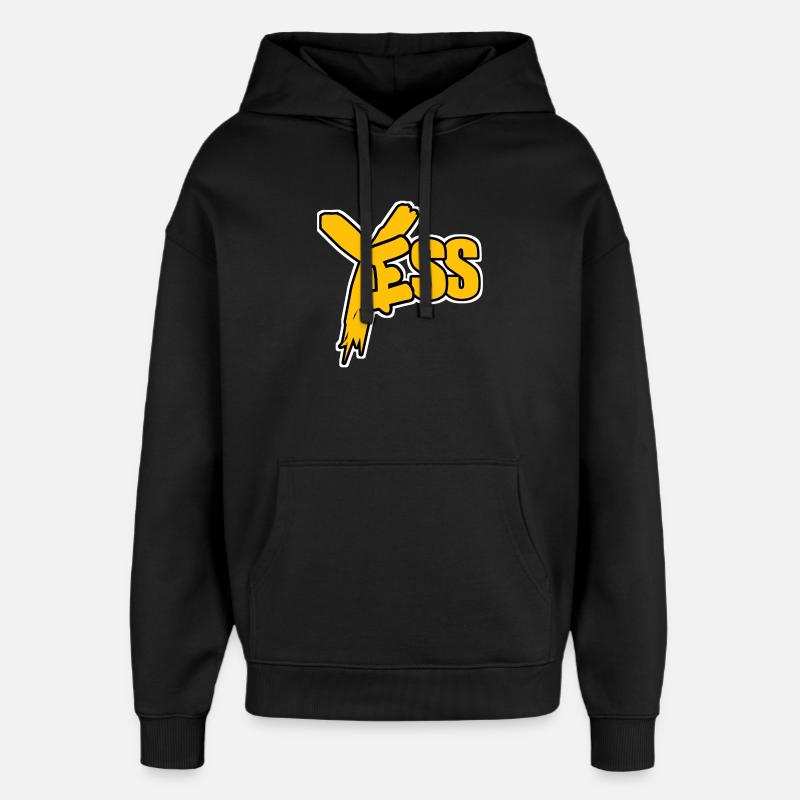 YES Jaune Pop Comic - Sweat à capuche unisexe Stanley/Stella Oversized - noir