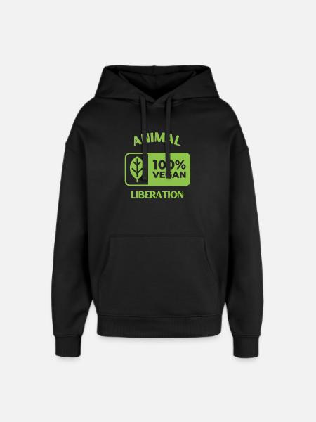 Animal Liberation, vegan - Oversized Unisex Hoodie von Stanley/Stella - Schwarz