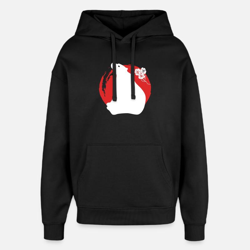 Silhouette d’ours japonais - Sweat à capuche unisexe Stanley/Stella Oversized - noir