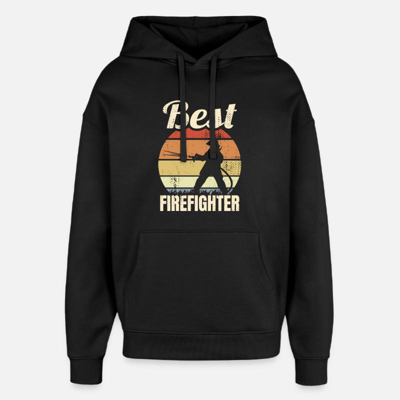 Grand pompier - Sweat à capuche unisexe Stanley/Stella Oversized - noir