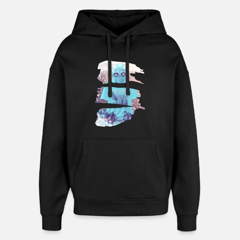 Es schneit - Oversized Unisex Hoodie von Stanley/Stella - Schwarz