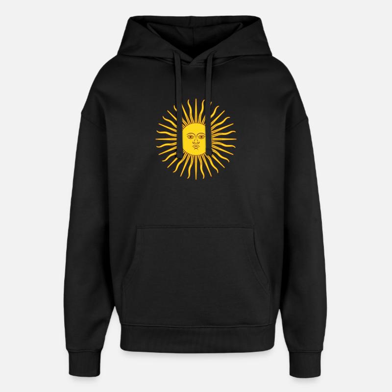 Drapeau Soleil Argentine - Sweat à capuche unisexe Stanley/Stella Oversized - noir