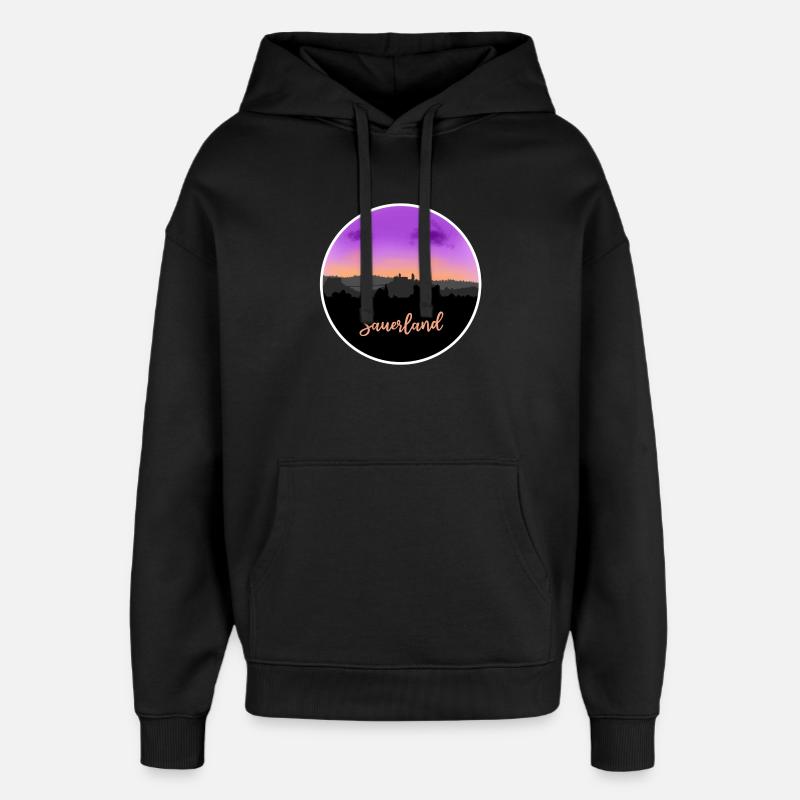 Sauerland Fineline Skyline - Oversized Unisex Hoodie von Stanley/Stella - Schwarz