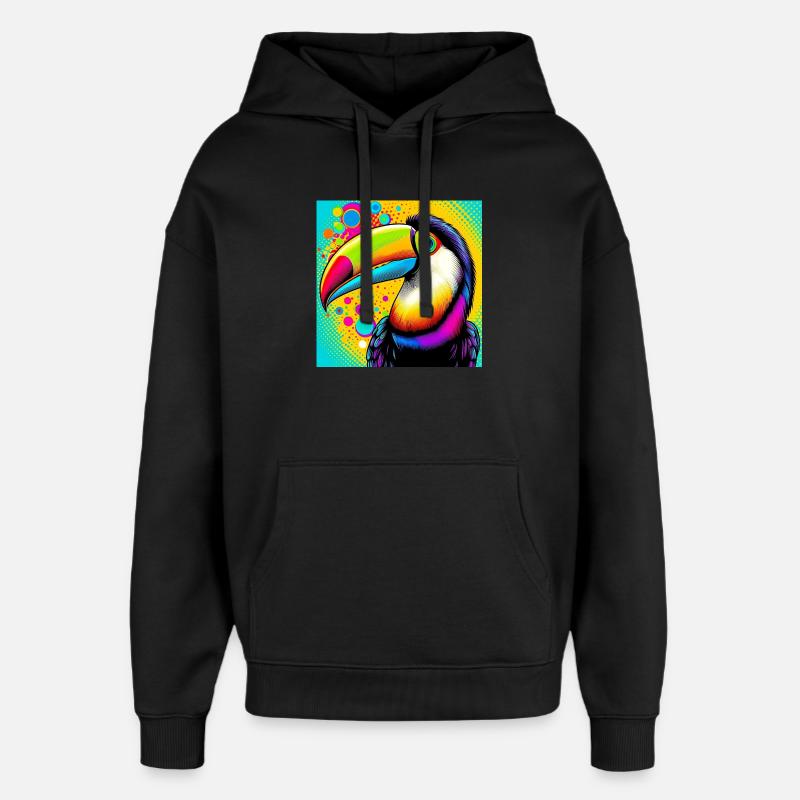 Toucan Pop Art - Sweat à capuche unisexe Stanley/Stella Oversized - noir