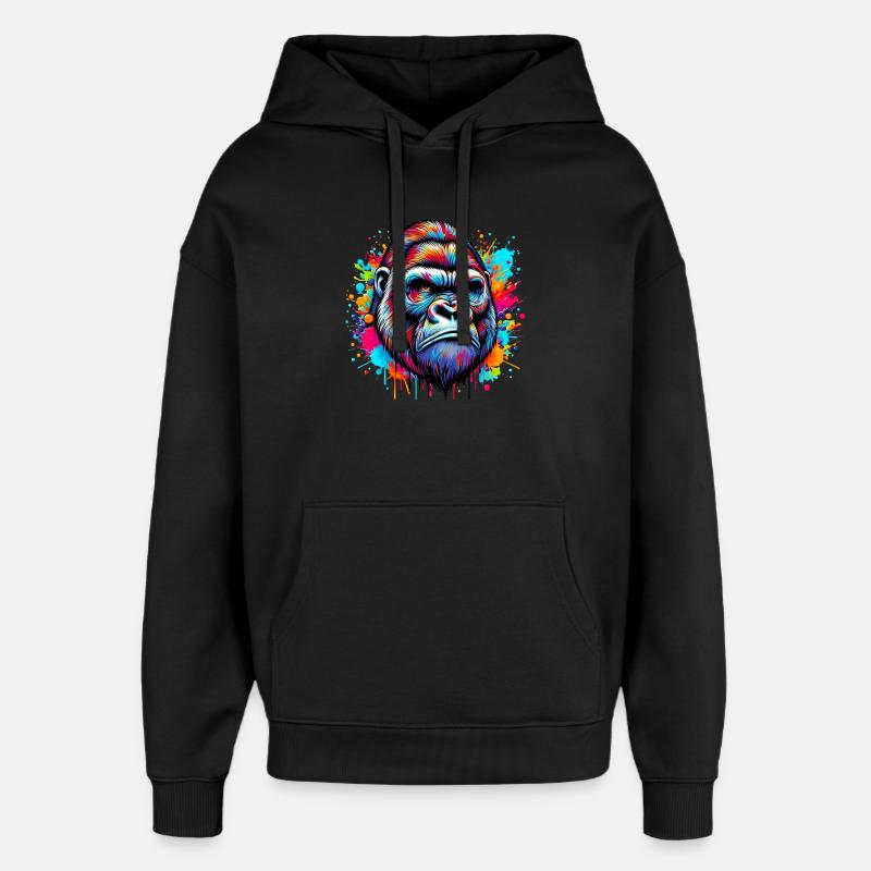 Gorilla - Oversized Unisex Hoodie by Stanley/Stella - black