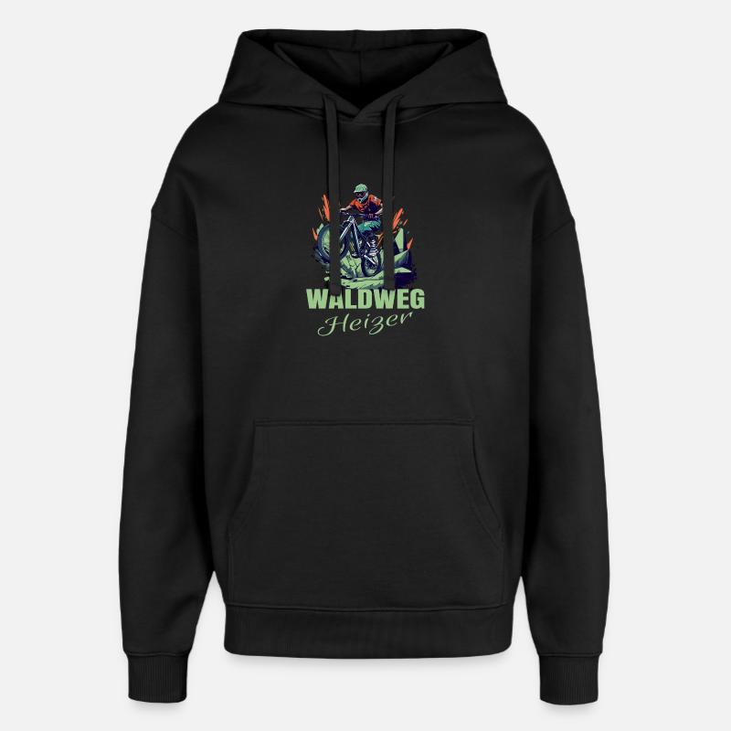 MTB: Waldweg Heizer - Oversized Unisex Hoodie von Stanley/Stella - Schwarz