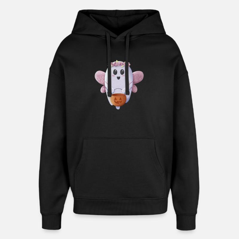 Sweet Ghost prêt pour Halloween - Sweat à capuche unisexe Stanley/Stella Oversized - noir