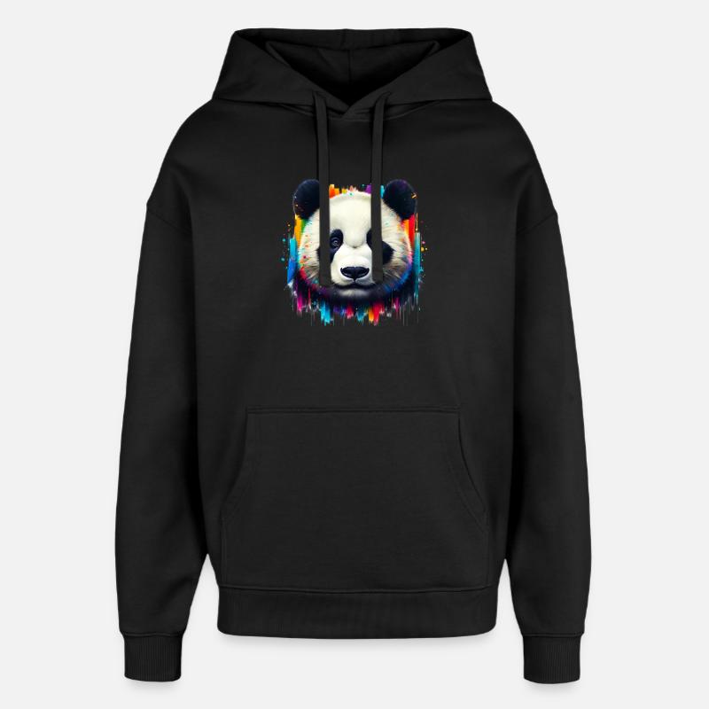 Panda - Sweat à capuche unisexe Stanley/Stella Oversized - noir