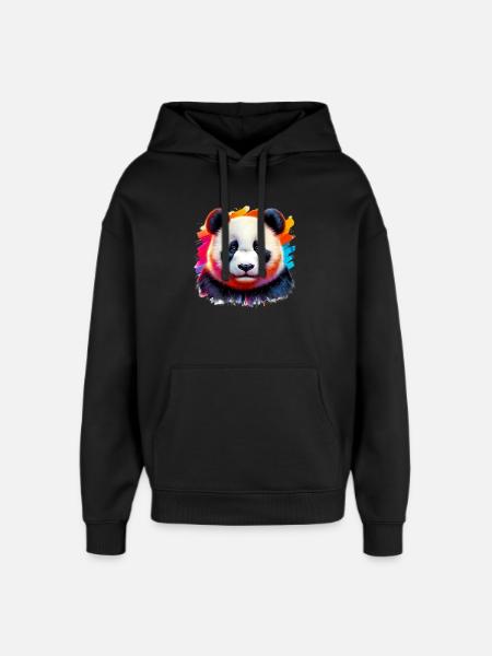 Panda - Oversized Unisex Hoodie von Stanley/Stella - Schwarz