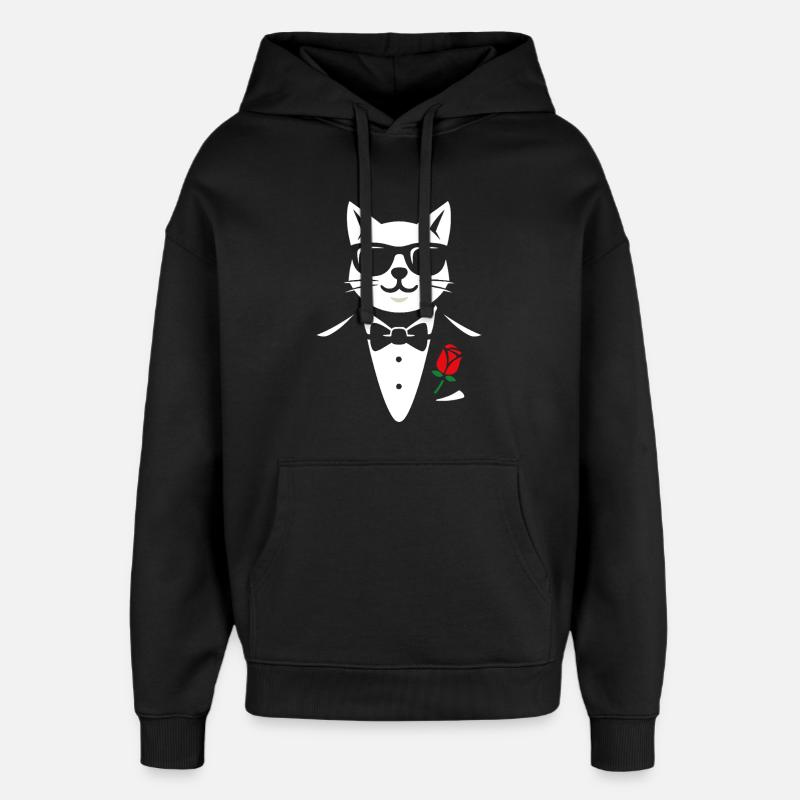 Le chat cool - Sweat à capuche unisexe Stanley/Stella Oversized - noir
