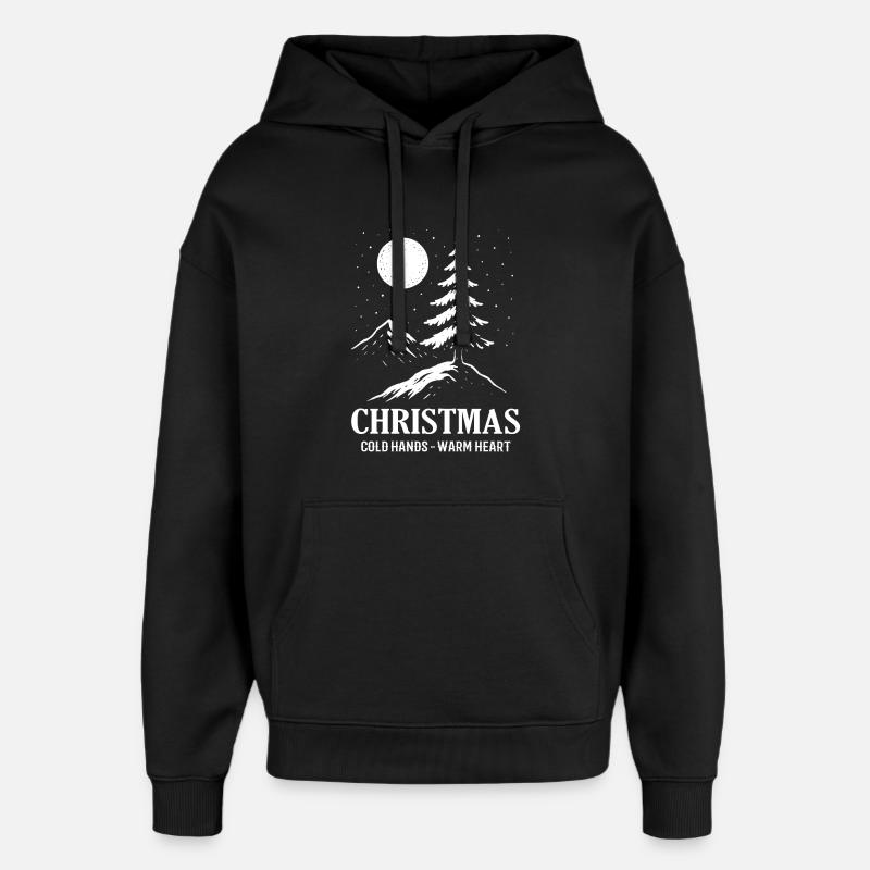 Paysage d’hiver Noël - Sweat à capuche unisexe Stanley/Stella Oversized - noir