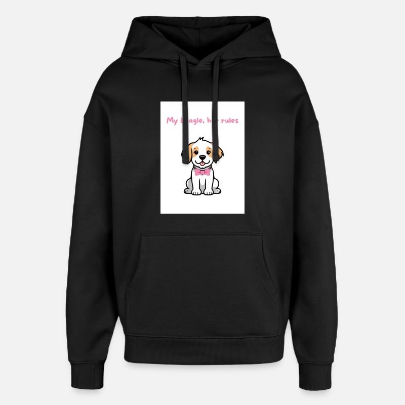 My beagle, her rules - Oversized Unisex Hoodie by Stanley/Stella - black