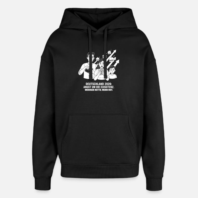 Peur pour l’existence en 2026 - Sweat à capuche unisexe Stanley/Stella Oversized - noir