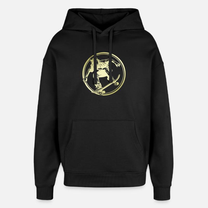 Skateboarding Silhouette Skateboard - Sweat à capuche unisexe Stanley/Stella Oversized - noir