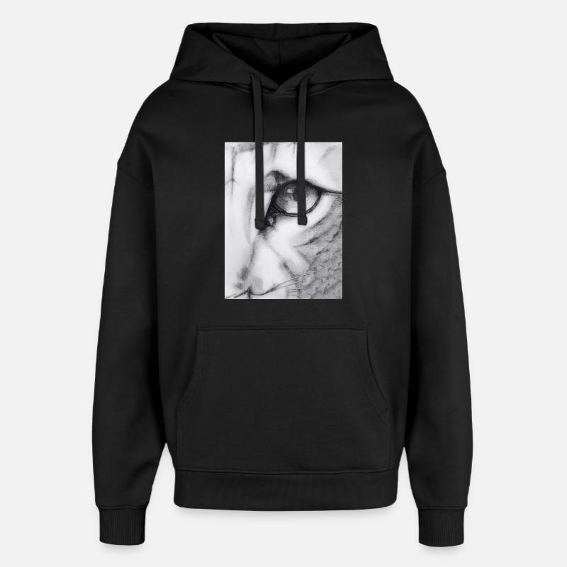 Félin         - Sweat à capuche unisexe Stanley/Stella Oversized - noir