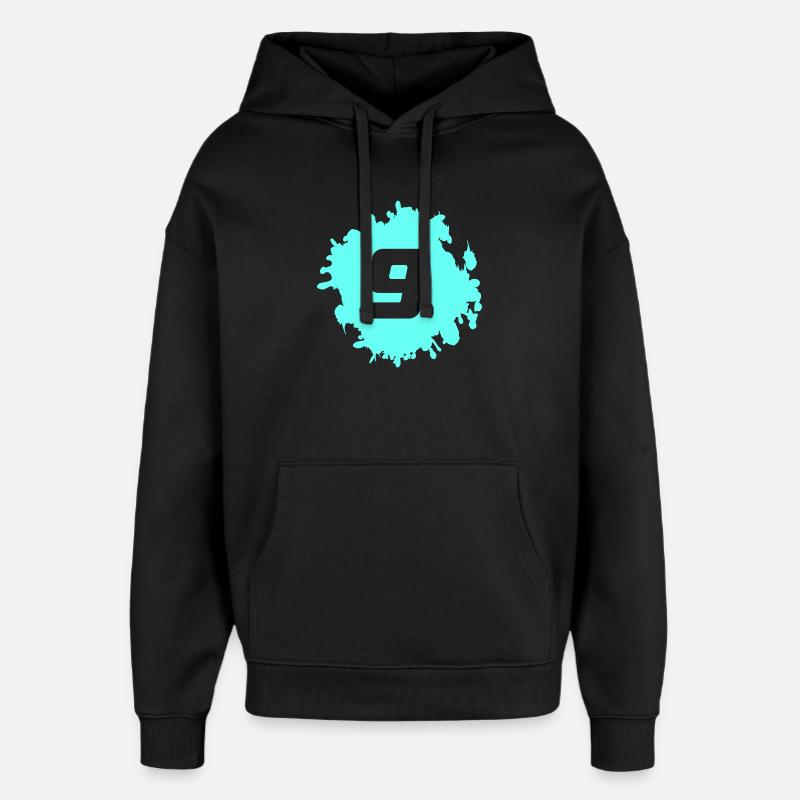 Neuf graphiques Cyan Splash - Sweat à capuche unisexe Stanley/Stella Oversized - noir