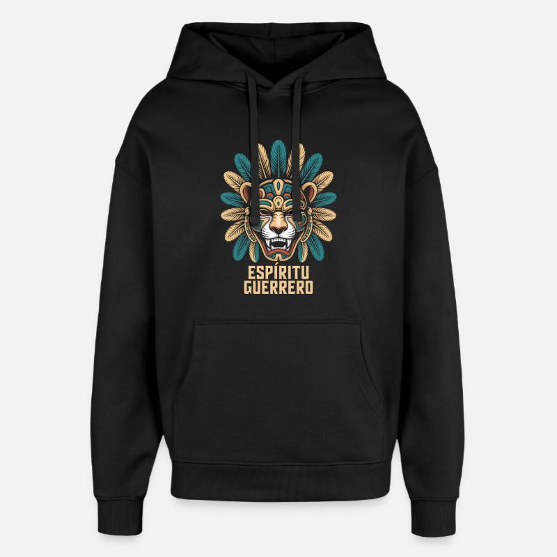 Espiritu Guerrero Aztec Mexican Pride - Sweat à capuche unisexe Stanley/Stella Oversized - noir