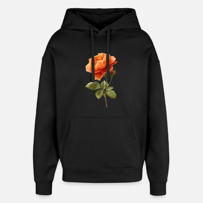 Rose orangée - Sweat à capuche unisexe Stanley/Stella Oversized - noir
