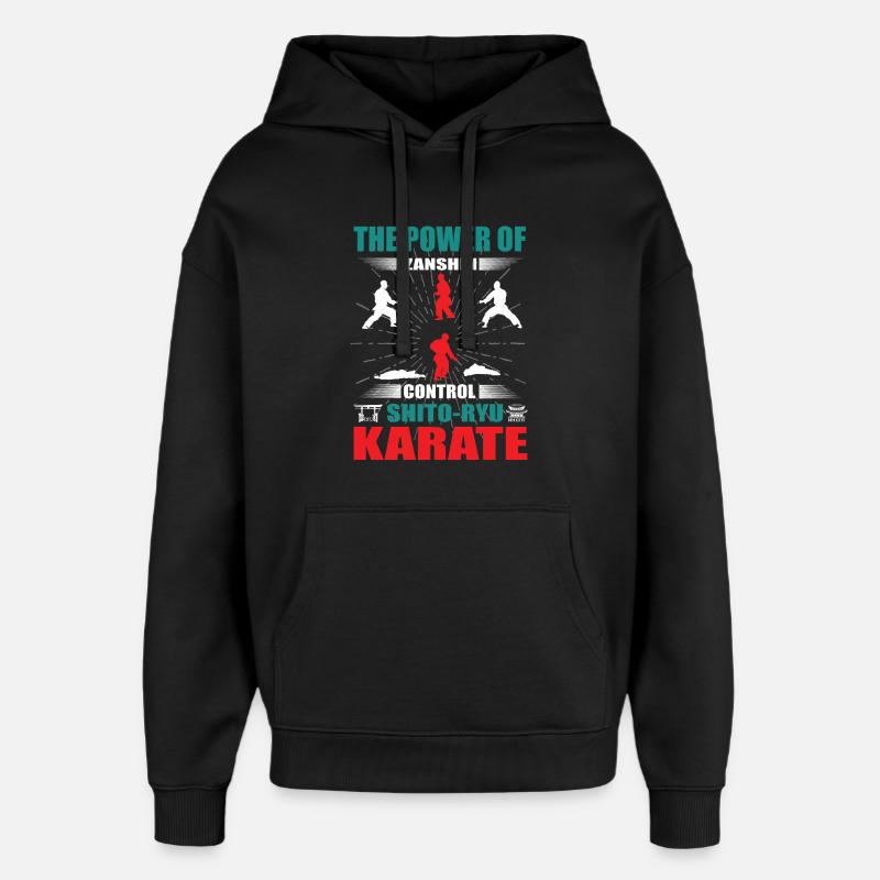 Shito-Ryu Karate Zanshin Design - Oversized Unisex Hoodie by Stanley/Stella - black