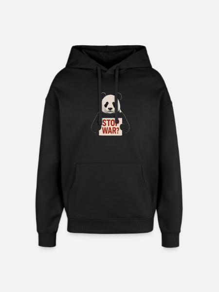 Panda fordert Frieden - Oversized Unisex Hoodie von Stanley/Stella - Schwarz