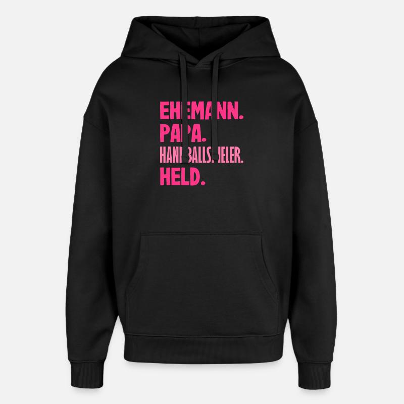 Handball Joueurs Handball Handball Cadeaux - Sweat à capuche unisexe Stanley/Stella Oversized - noir