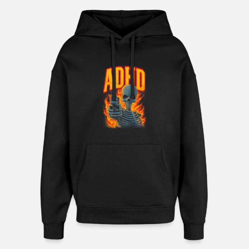 ADHD Skelett - Oversized Unisex Hoodie von Stanley/Stella - Schwarz