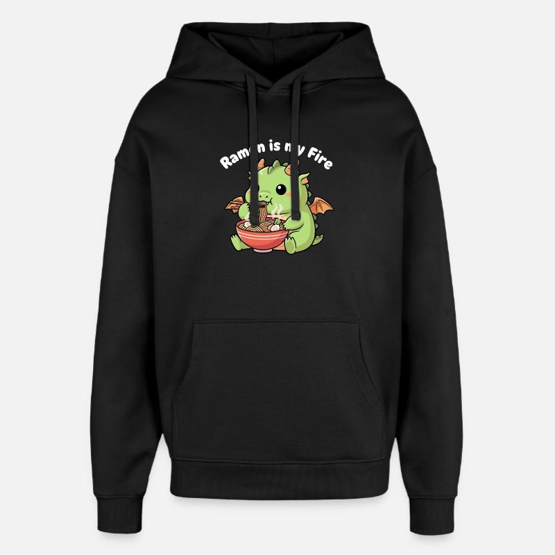 Ramenfeuer Drache – Nouilles au feu - Sweat à capuche unisexe Stanley/Stella Oversized - noir