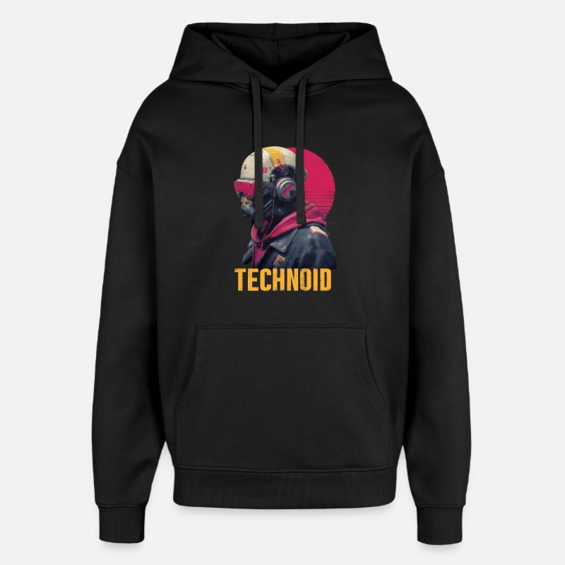Technoid Neon Helmet - Oversized Unisex Hoodie by Stanley/Stella - black