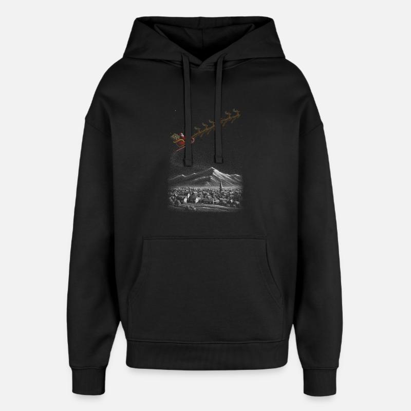 Sternen-Schlittenfahrt im Winterschnee - Oversized Unisex Hoodie von Stanley/Stella - Schwarz