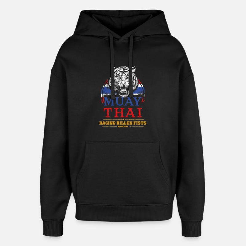 Muay Thai du tigre - Sweat à capuche unisexe Stanley/Stella Oversized - noir