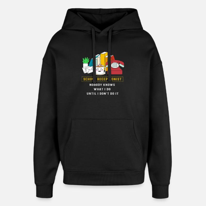 École des réceptionnistes - Sweat à capuche unisexe Stanley/Stella Oversized - noir