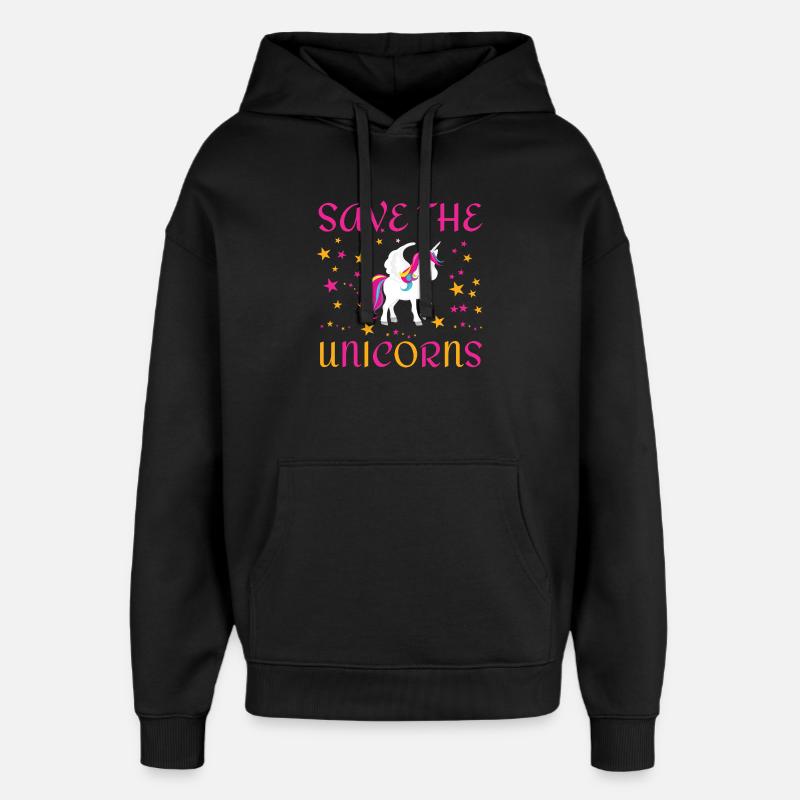 Sauvez les licornes - Sweat à capuche unisexe Stanley/Stella Oversized - noir
