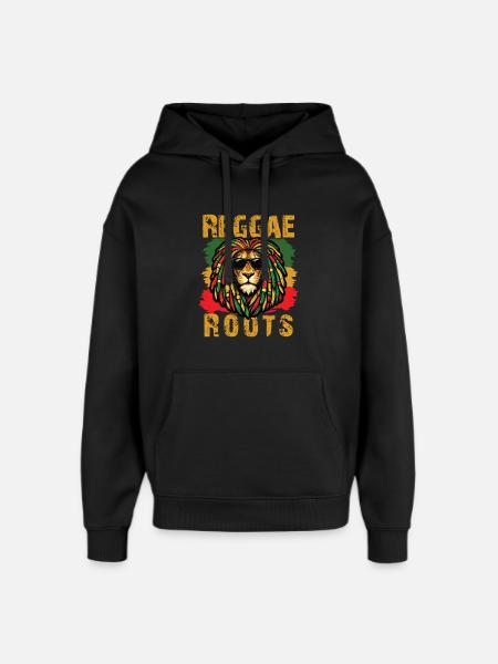 Lion Reggae Roots Rasta-Vibe - Oversized Unisex Hoodie von Stanley/Stella - Schwarz