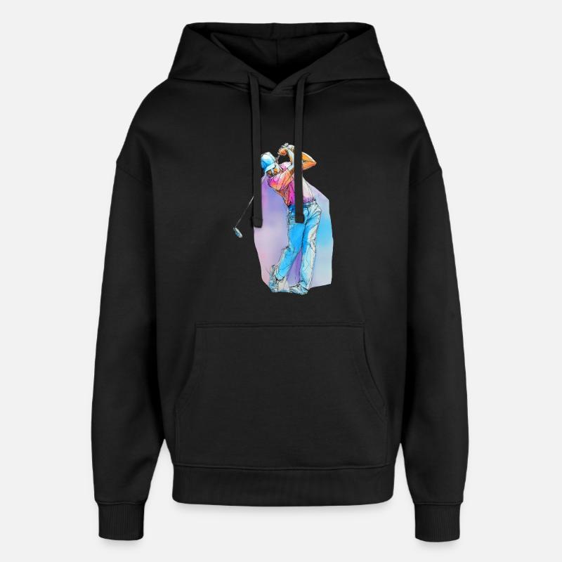 Joueur de golf sportif - Sweat à capuche unisexe Stanley/Stella Oversized - noir