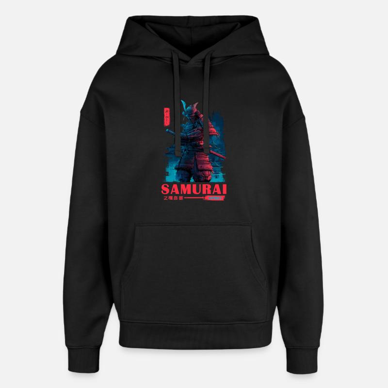 Neon-Samurai Spirit - Sweat à capuche unisexe Stanley/Stella Oversized - noir