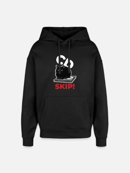 CD Skip Chat Music Humor - Oversized Unisex Hoodie by Stanley/Stella - black