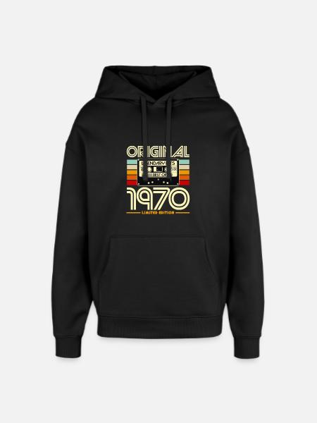 Original 1970 Limited Edition Cassette - Oversized Unisex Hoodie by Stanley/Stella - black