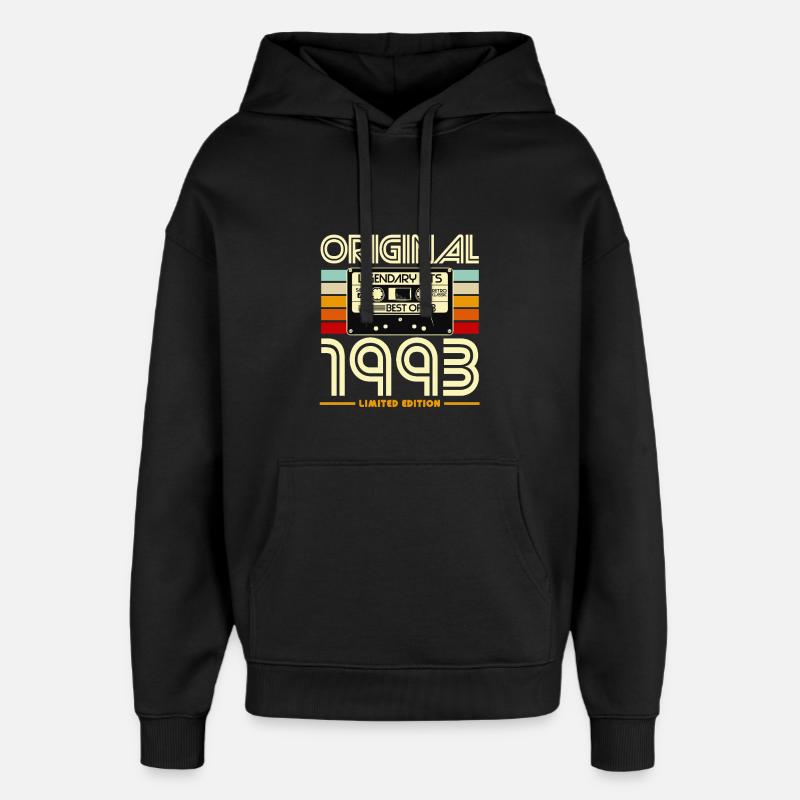 Original 1993 Cassette Rétro - Sweat à capuche unisexe Stanley/Stella Oversized - noir
