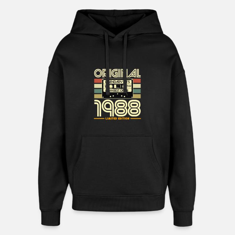 Original 1988 Retro Cassette - Sweat à capuche unisexe Stanley/Stella Oversized - noir