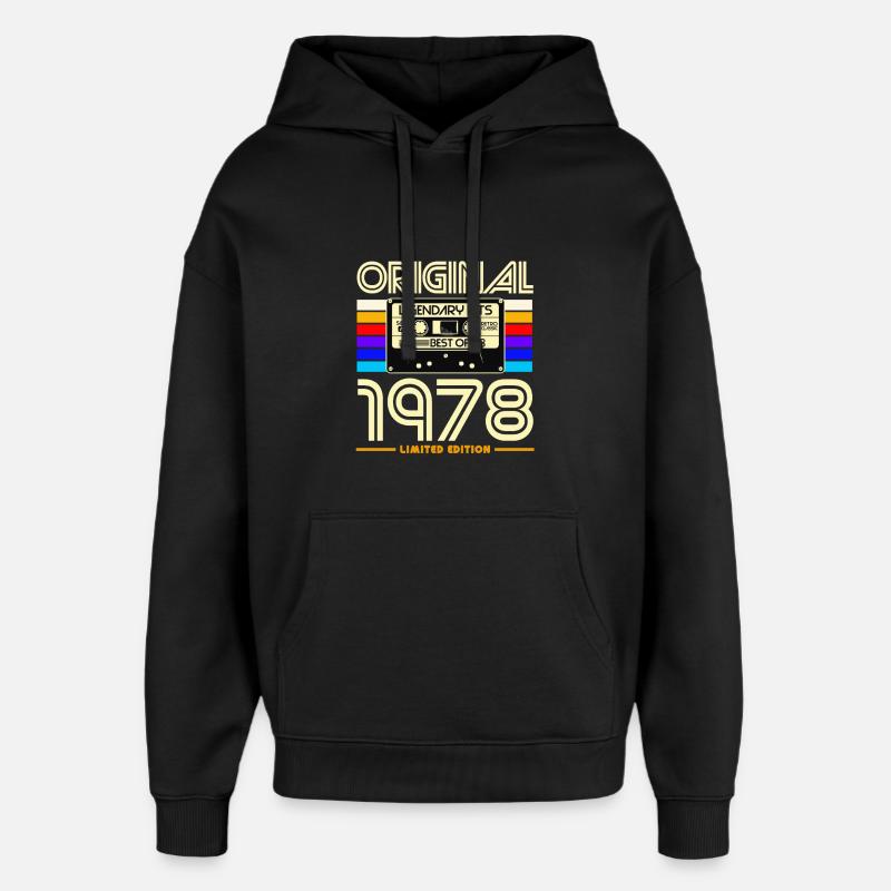Original 1978 Cassette Retro - Sweat à capuche unisexe Stanley/Stella Oversized - noir